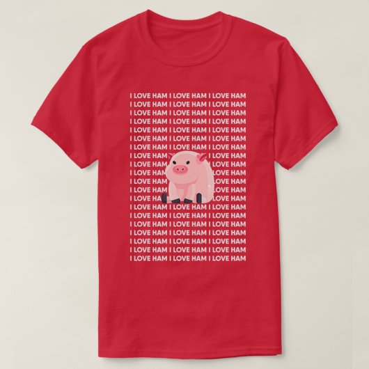 私はハムピグを愛おもしろいする Tシャツ (デザイン正面)