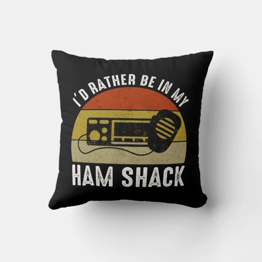 私はハム・シャックの中にいるほうがましだ クッション (裏面)