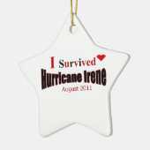 私はハリケーンのアイリーンのオーナメントを生き延びました セラミックオーナメント (左)