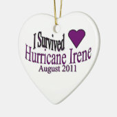 私はハリケーンのアイリーンのオーナメントを生き延びました セラミックオーナメント (左)