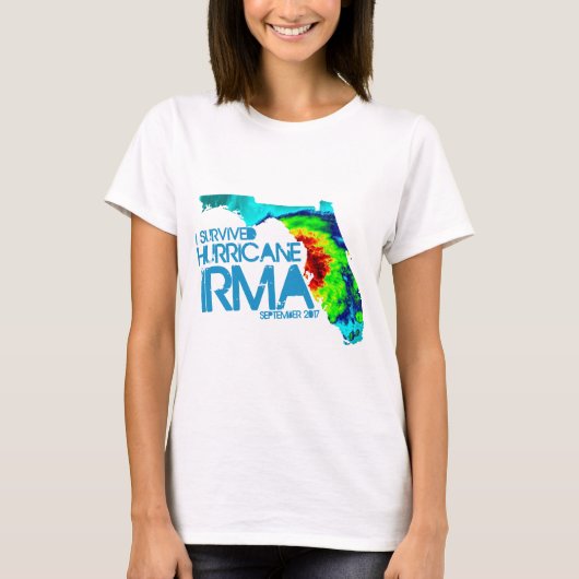 私はハリケーンのイルマの女性のTシャツを生き延びました Tシャツ (正面)