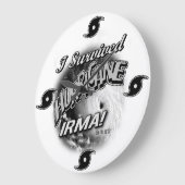 私はハリケーンのイルマの時計を生き延びました ラージ壁時計 (傾斜)