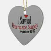 私はハリケーンのサンディのオーナメントを生き延びました セラミックオーナメント (左)