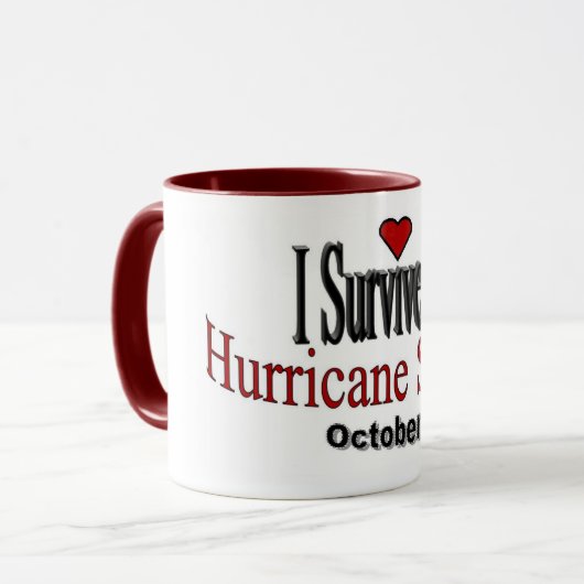 私はハリケーンのサンディのコーヒー・マグを生き延びました マグカップ (正面左)