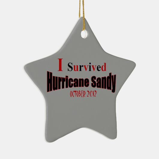 私はハリケーンのサンディの星のオーナメントを生き延びました セラミックオーナメント (右)