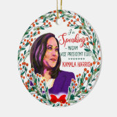 私はハリス話副大統領選です セラミックオーナメント (左)