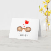 私はハリネズミの引くこと愛します カード (黄色い花)