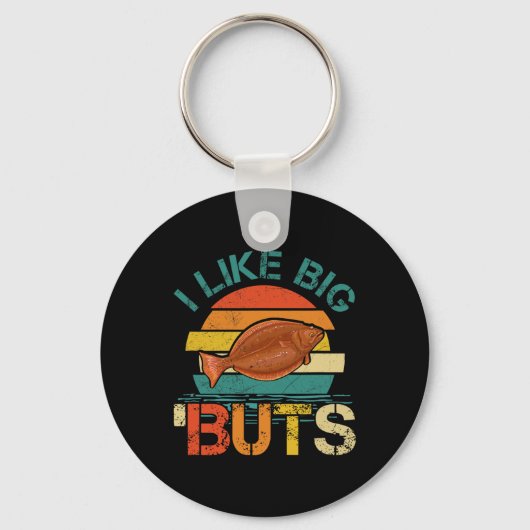 私はハリバイの魚釣り・フィッシャーのために大きなブツが好き キーホルダー (正面)