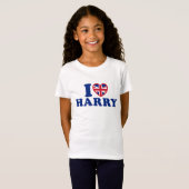 私はハリーの女の子のTシャツを愛します Tシャツ (正面フル)
