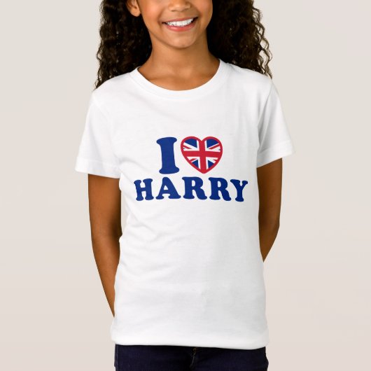 私はハリーの女の子のTシャツを愛します Tシャツ (正面)