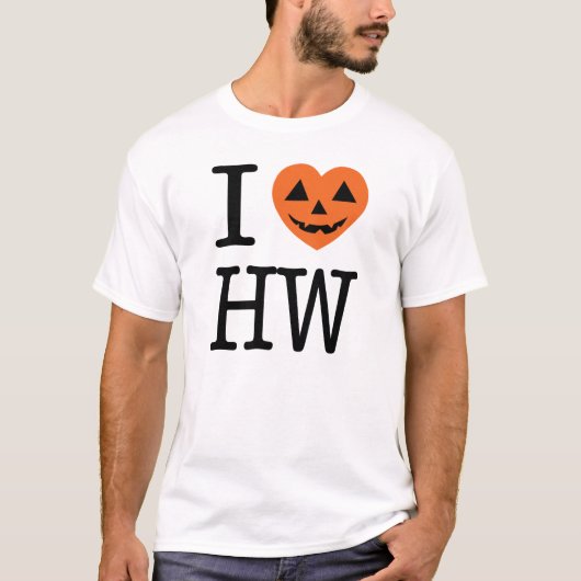 私はハロウィンのワイシャツを愛します Tシャツ (正面)