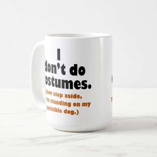 私はハロウィンコスチュームしない コーヒーマグカップ (正面左)