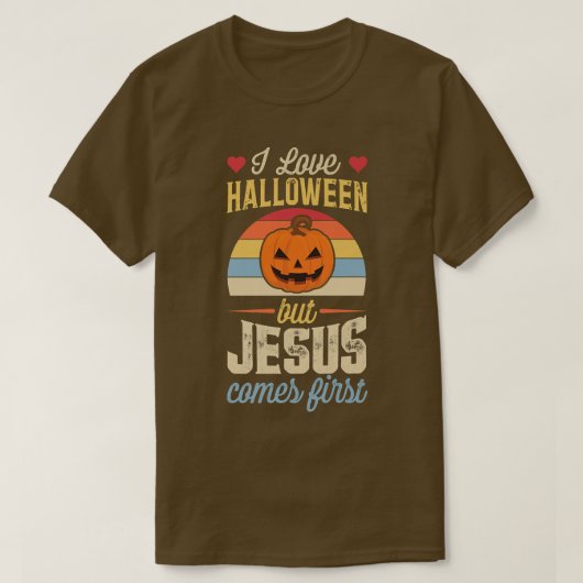 私はハロウィーンが大好きだが、イエスが来最初のクリスおもしろいス Tシャツ (デザイン正面)