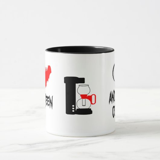 私はハロウィーンとブラックコーヒーのカスタマイズが大好き マグカップ (中央)