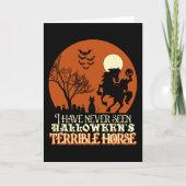 私はハロウィーンのひどい馬を見たことがない カード (正面)