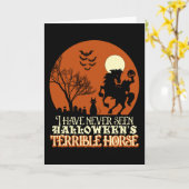 私はハロウィーンのひどい馬を見たことがない カード (黄色い花)