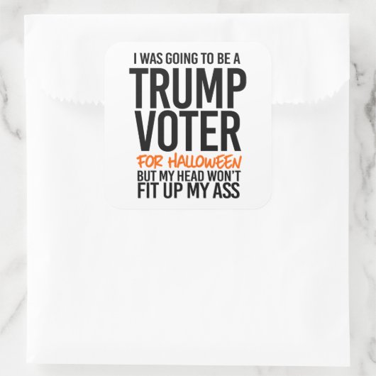 私はハロウィーンのトランプ投票者になるつもりだった スクエアシール (バッグ)