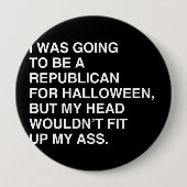 私はハロウィーンの共和党になるつもりだった 缶バッジ (正面)