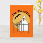 私はハロウィーンのTシャツとギフトが大好き カード (黄色い花)