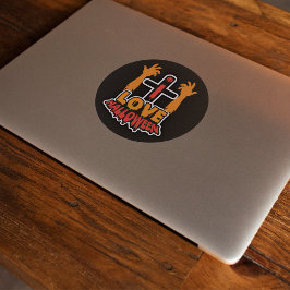 私はハロウィーン不気味なゾンビの手が大好き ラウンドシール