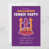 私はハロウィーン不気味なゾンビハンズパーティー 招待状 (正面)