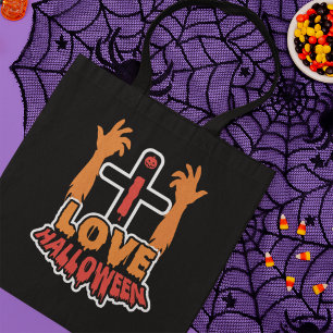 私はハロウィーン不気味なゾンビハンドトートバッグが大好き トートバッグ