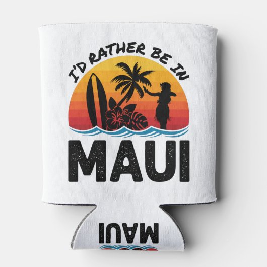 私はハワイのマウイにいる方が良い 缶クーラー (裏面)