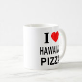 私はハワイアンピザが大好き コーヒーマグカップ (正面右)