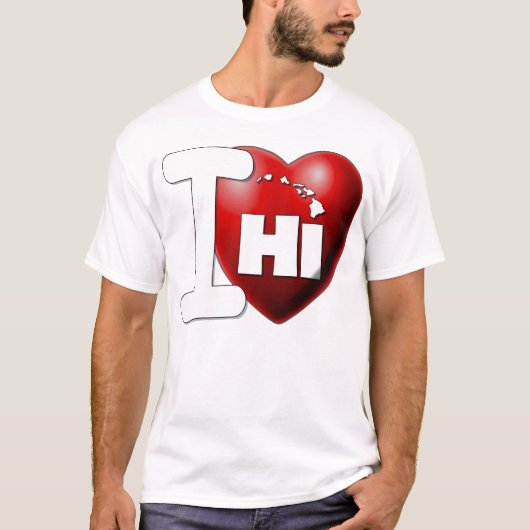 私はハワイ- Iのハートハワイ--を愛します Tシャツ (正面)