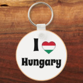 私はハンガリーとハートが大好き – 国、旅行/スポーツ キーホルダー (正面)