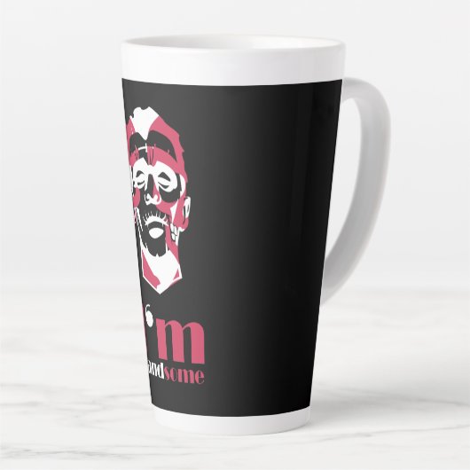 私はハンサムな抽象芸術顔ケースメイトiPhoneケースT カフェラテマグ (右アングル)