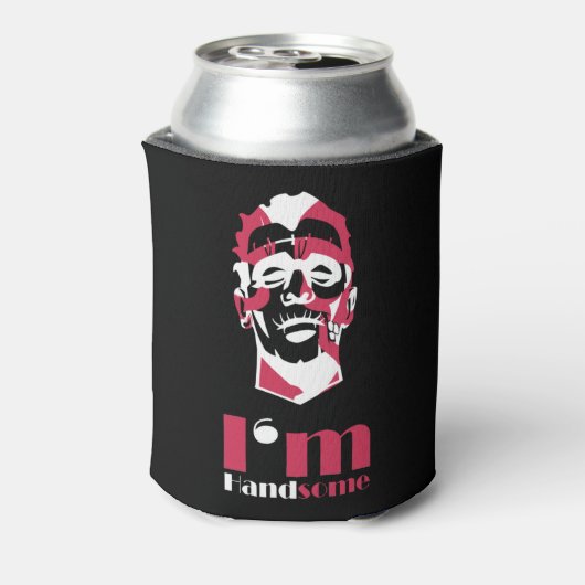 私はハンサムな抽象芸術顔ケースメイトiPhoneケースT 缶クーラー (缶裏面)