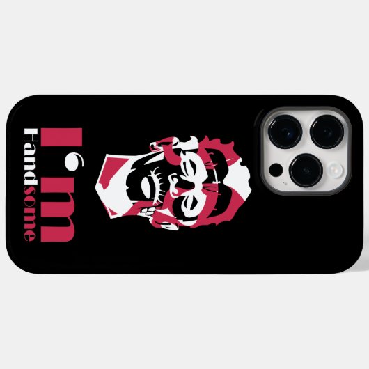 私はハンサムな抽象芸術顔ケースメイトiPhoneケースT Case-Mate iPhoneケース (裏面 (横))