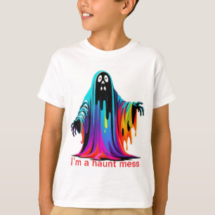 私はハントの散らばったカラフル幽霊ハロウィーン Tシャツ