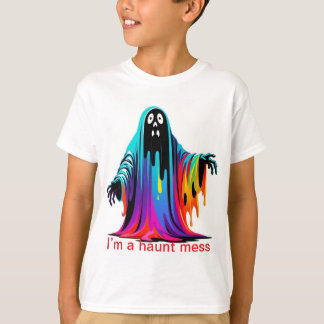 私はハントの散らばったカラフル幽霊ハロウィーン Tシャツ
