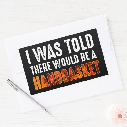 私はハンドバスケットがあると言われた 長方形シール (封筒)