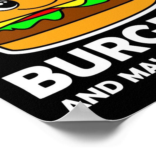 私はハンバーガーが大好きで、3人くらいかな ポスター (角)