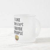 私はハンバーガーが好きで、3人くらいかな フロストグラスマグカップ (正面右)