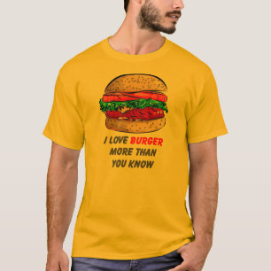 私はハンバーガーのTシャツを愛します Tシャツ