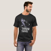 私はハンマー投げデザイン用の物を投げる Tシャツ (正面フル)
