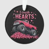 私はハートおもしろいのモンスタートラックのバレンタイン オーナメント (正面)