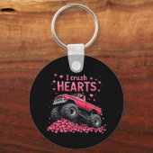 私はハートおもしろいのモンスタートラックのバレンタイン キーホルダー (正面)