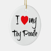 私はハートおもちゃプードル犬 セラミックオーナメント (右)