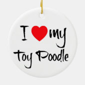 私はハートおもちゃプードル犬 セラミックオーナメント (裏面)