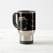 私はハートが付いているパグを愛します トラベルマグ (正面左)