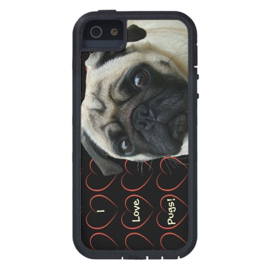 私はハートが付いているパグを愛します Case-Mate iPhoneケース (裏面)