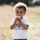 私はハートが大好きカスタムママ写真白 ベビーTシャツ