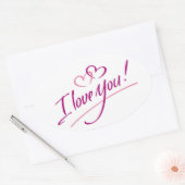 私はハートであなたの文字が大好き – Oval Sticker 楕円形シール (封筒)