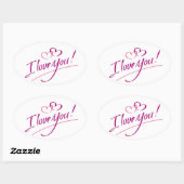 私はハートであなたの文字が大好き – Oval Sticker 楕円形シール (シート)