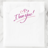 私はハートであなたの文字が大好き – Oval Sticker 楕円形シール (バッグ)